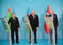 Президент Ильхам Алиев в режиме онлайн принял участие в церемонии закладки фундамента мечети, которую Туркменистан построит в Физули (ФОТО)