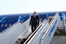 Президент Ильхам Алиев прибыл с визитом в Таджикистан (ФОТО)