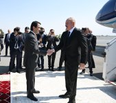 Президент Ильхам Алиев прибыл с визитом в Таджикистан (ФОТО)