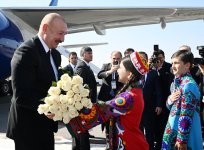 Президент Ильхам Алиев прибыл с визитом в Таджикистан (ФОТО)