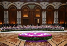 Президент Ильхам Алиев в Душанбе принял участие в официальном приеме в честь глав государств СНГ (ФОТО/ВИДЕО)