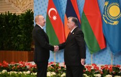 Президент Ильхам Алиев прибыл во Дворец наций в Душанбе для участия в заседании Совета глав государств СНГ (ФОТО/ВИДЕО)