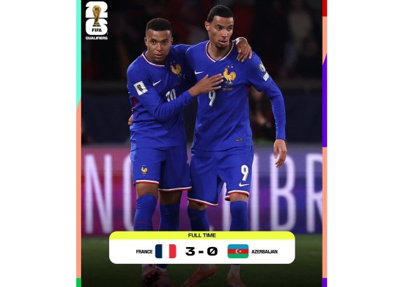 ЧМ-2026: Франция дома победила сборную Азербайджана (Обновлено)