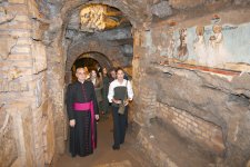 Первый вице-президент Мехрибан Алиева приняла участие в церемонии открытия проекта реставрации катакомб Святой Коммодиллы в Ватикане (ФОТО/ВИДЕО)