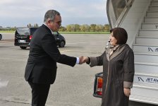 Сахиба Гафарова прибыла в Швейцарию для участия в 151-й Ассамблее Межпарламентского союза (ФОТО)