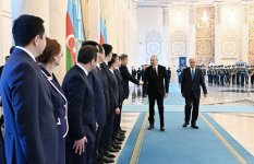В Астане состоялась церемония официальной встречи Президента Ильхама Алиева (ФОТО)