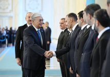 В Астане состоялась церемония официальной встречи Президента Ильхама Алиева (ФОТО)