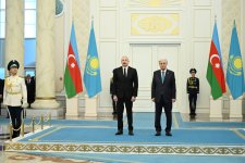 В Астане состоялась церемония официальной встречи Президента Ильхама Алиева (ФОТО)