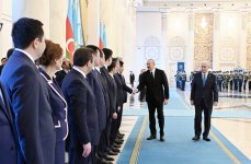 В Астане состоялась церемония официальной встречи Президента Ильхама Алиева (ФОТО)