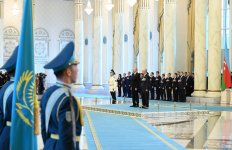 В Астане состоялась церемония официальной встречи Президента Ильхама Алиева (ФОТО)