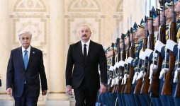 В Астане состоялась церемония официальной встречи Президента Ильхама Алиева (ФОТО)