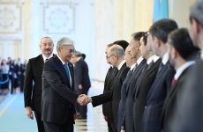 В Астане состоялась церемония официальной встречи Президента Ильхама Алиева (ФОТО)