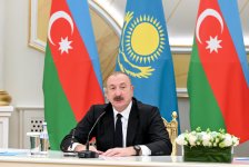 Президент Ильхам Алиев и Президент Касым-Жомарт Токаев выступили с заявлениями для прессы (ФОТО)
