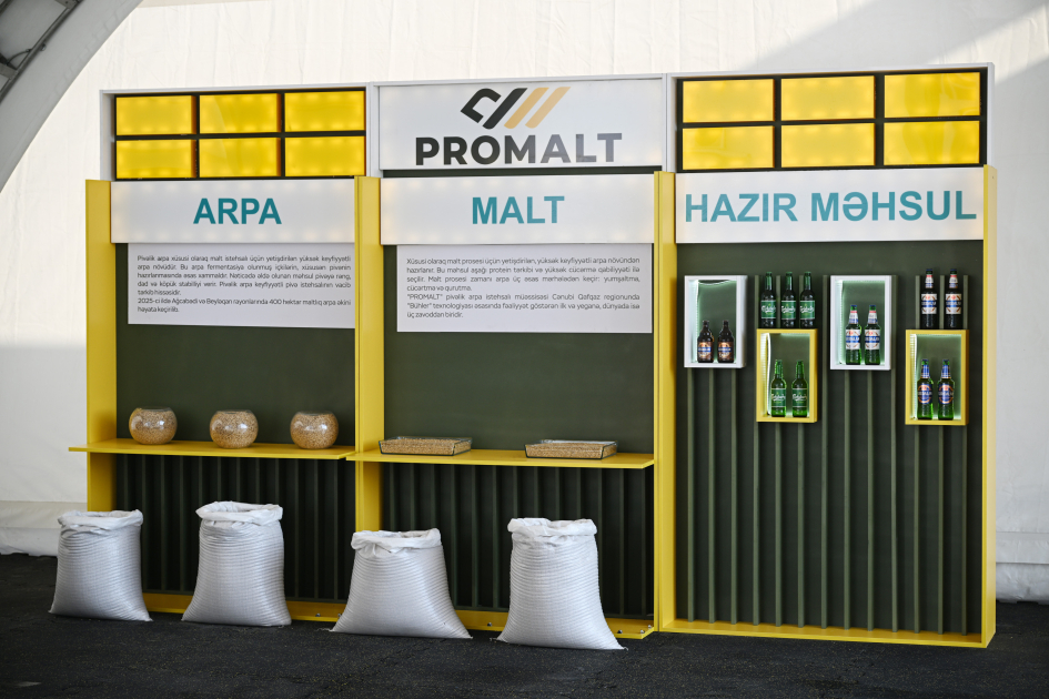 Президент Ильхам Алиев принял участие в открытии завода по переработке ячменя ООО Promalt в Имишли (ФОТО)