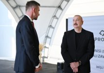 Президент Ильхам Алиев принял участие в открытии завода по переработке ячменя ООО Promalt в Имишли (ФОТО)
