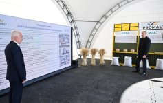 Президент Ильхам Алиев принял участие в открытии завода по переработке ячменя ООО Promalt в Имишли (ФОТО)
