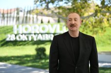 Президент Ильхам Алиев вручил ключи от квартир жителям села Хоровлу Джебраильского района (ФОТО)