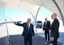 Президент Ильхам Алиев принял участие в открытии автомобильной дороги, ведущей к солнечной электростанции «Шафаг» в Джебраильском районе (ФОТО)