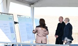 Президент Ильхам Алиев заложил фундамент солнечных электростанций «Шамс» и «Уфуг» в селе Шахвелли Джебраильского района (ФОТО)