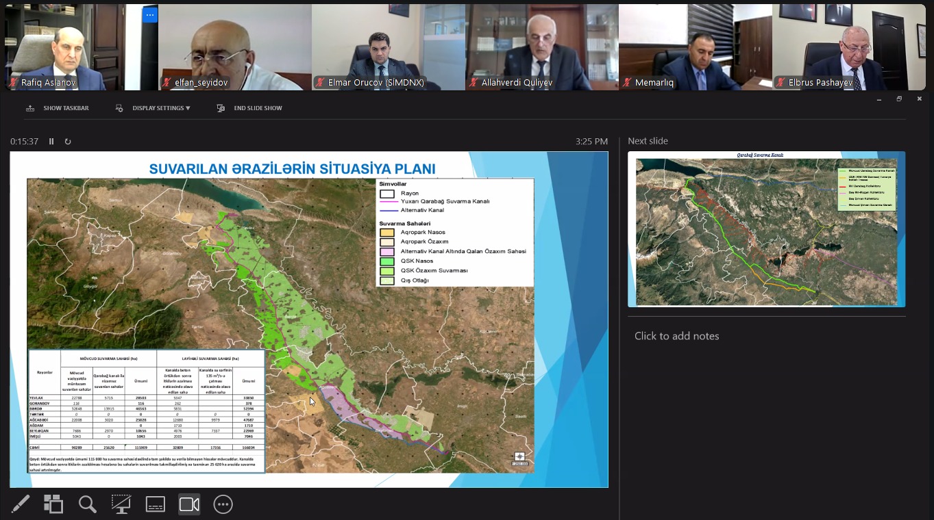 Названа примерная дата завершения подготовки проектно-сметной документации по Карабахскому оросительному каналу (ФОТО)
