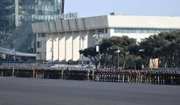 Президент Ильхам Алиев, Первая леди Мехрибан Алиева, Реджеп Тайип Эрдоган и Мухаммад Шахбаз Шариф приняли участие в Военном параде, посвященном пятой годовщине Победы в Отечественной войне (ФОТО/ВИДЕО)