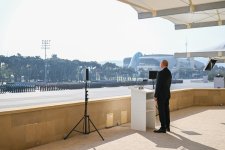 Президент Ильхам Алиев, Первая леди Мехрибан Алиева, Реджеп Тайип Эрдоган и Мухаммад Шахбаз Шариф приняли участие в Военном параде, посвященном пятой годовщине Победы в Отечественной войне (ФОТО/ВИДЕО)