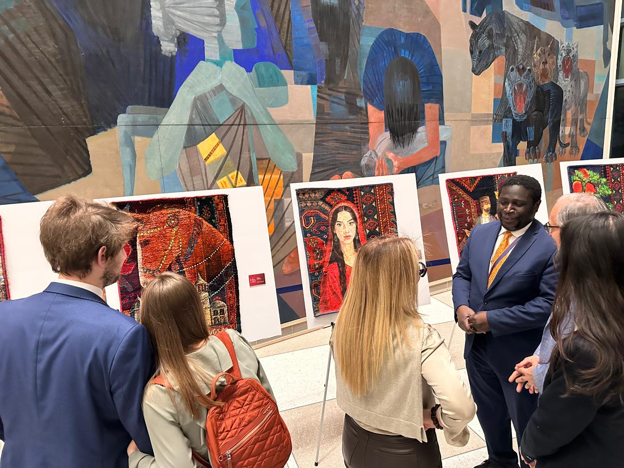 В штаб-квартире ООН открылась выставка "Вторая жизнь" – азербайджанские ковры через современную живопись (ФОТО)