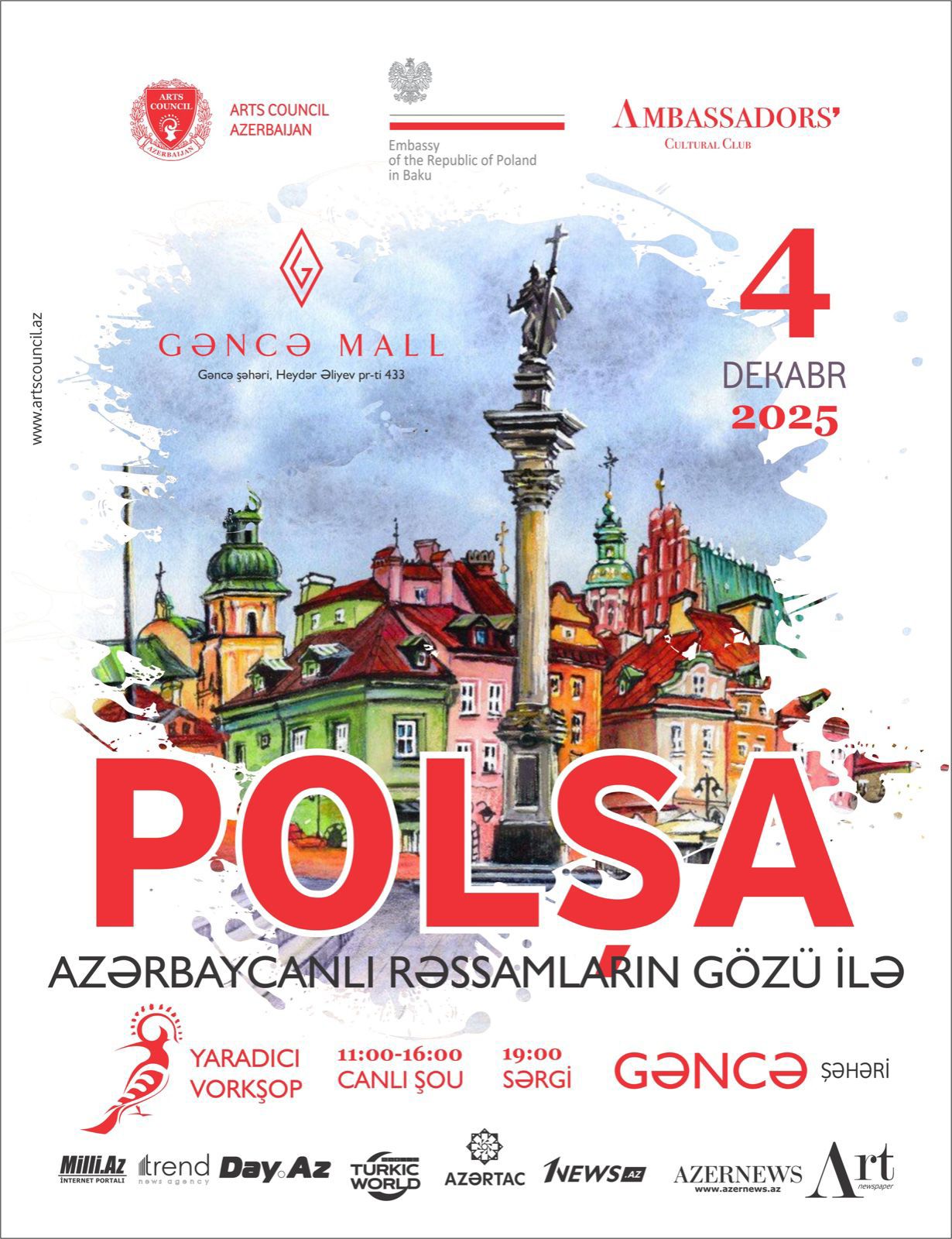 В Гяндже в формате live show представлена экспозиция "Польша глазами азербайджанских художников" (ФОТО)