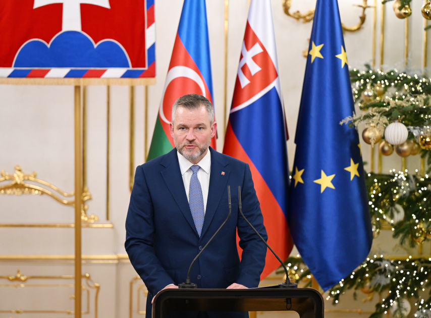 Президент Ильхам Алиев и Президент Петер Пеллегрини выступили с заявлениями для прессы (ФОТО/ВИДЕО)