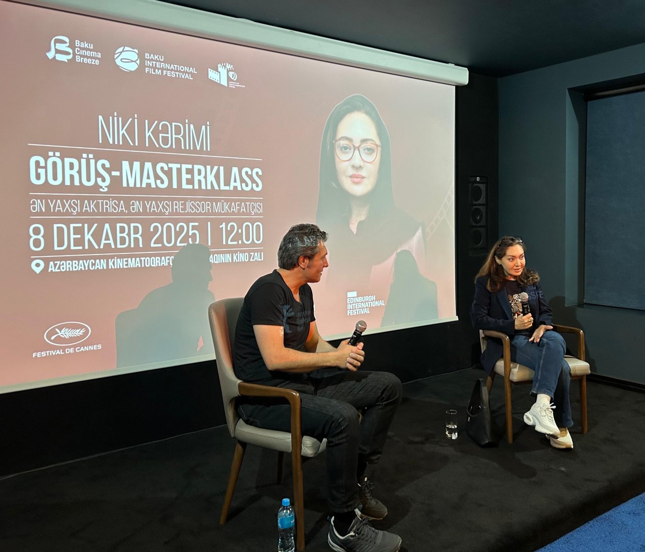 Знаменитая иранская актриса и режиссёр Ники Керими поделилась опытом с молодыми режиссёрами в Баку (ФОТО)