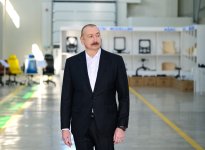 Президент Ильхам Алиев принял участие в открытии предприятия по производству офисной мебели и мебельной фурнитуры в селе Баллыджа Ходжалы (ФОТО)