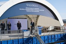 Президент Ильхам Алиев заложил фундамент производственного предприятия ООО "Saloğlu Qarabağ" в Агдамском промышленном парке (ФОТО)