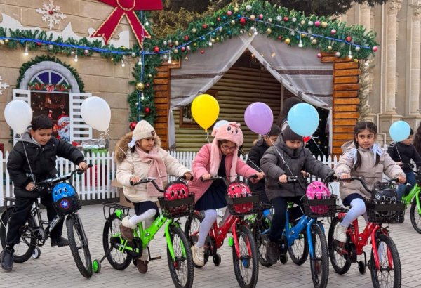 По инициативе вице-президента Фонда Гейдара Алиева Лейлы Алиевой в Евлахе было организовано новогоднее празднество для детей (ФОТО)