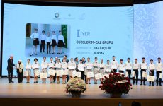 Вице-президент Фонда Гейдара Алиева Лейла Алиева и Алена Алиева приняли участие в заключительной церемонии награждения победителей Детского художественного фестиваля (ФОТО)