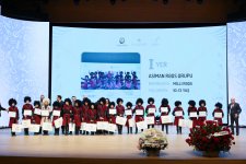 Вице-президент Фонда Гейдара Алиева Лейла Алиева и Алена Алиева приняли участие в заключительной церемонии награждения победителей Детского художественного фестиваля (ФОТО)