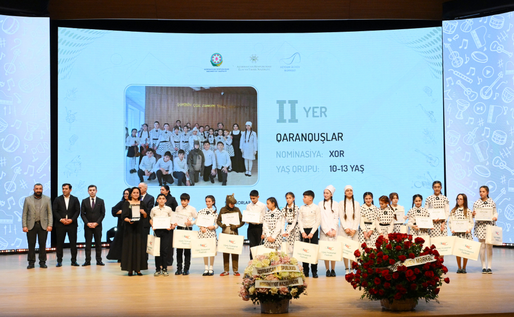 Вице-президент Фонда Гейдара Алиева Лейла Алиева и Алена Алиева приняли участие в заключительной церемонии награждения победителей Детского художественного фестиваля (ФОТО)