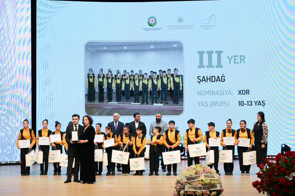 Вице-президент Фонда Гейдара Алиева Лейла Алиева и Алена Алиева приняли участие в заключительной церемонии награждения победителей Детского художественного фестиваля (ФОТО)