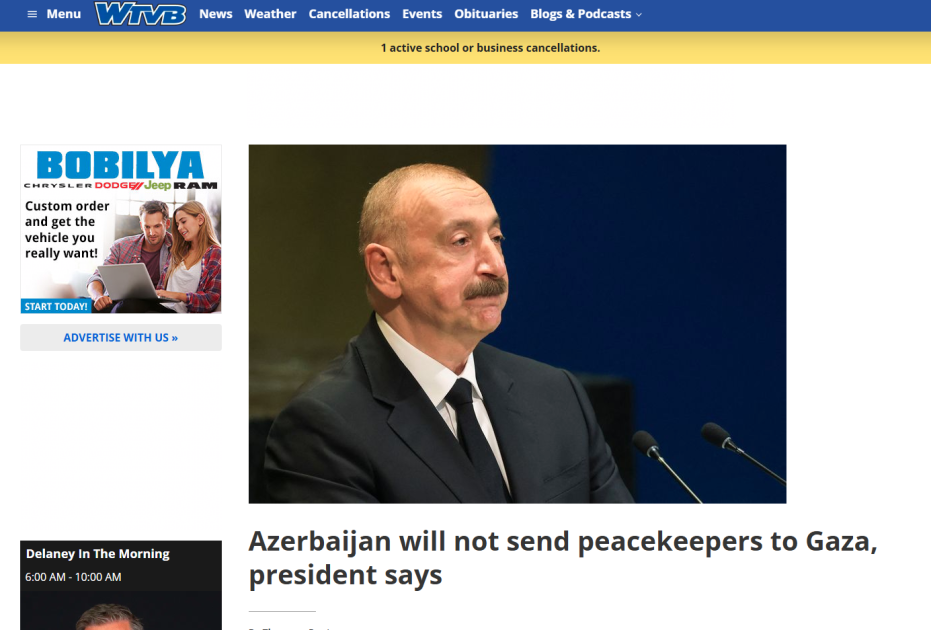 Интервью Президента Ильхама Алиева местным телеканалам - в центре внимания мировых медиа (ФОТО)