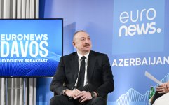 Президент Ильхам Алиев дал интервью телеканалу Euronews в Давосе (ФОТО/ВИДЕО)