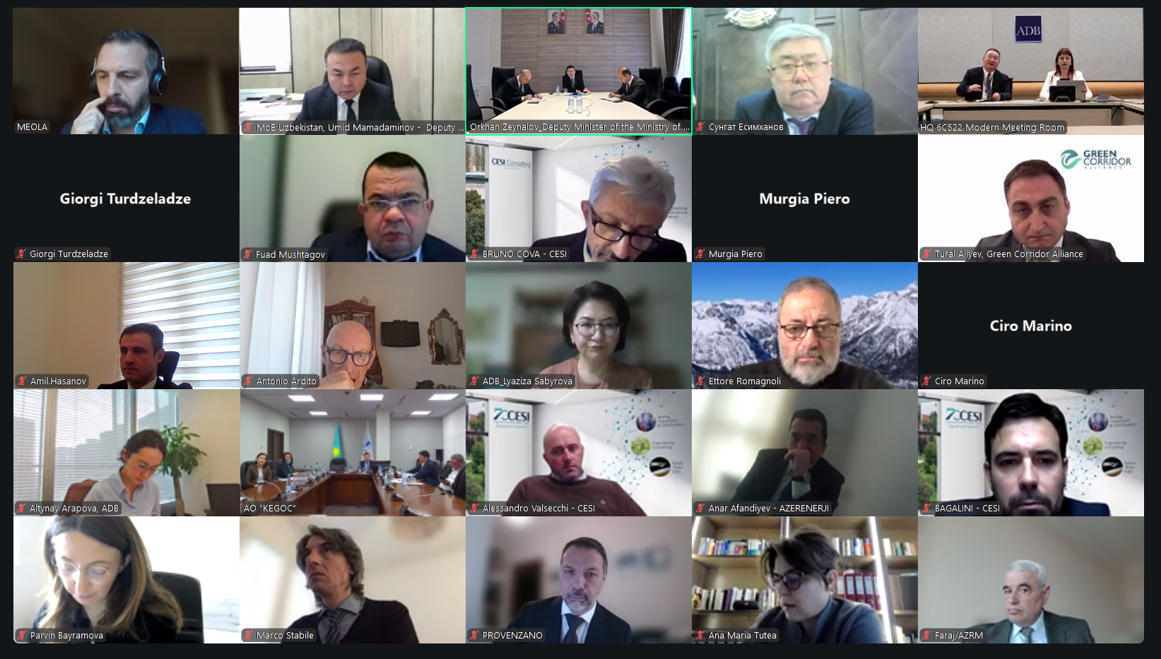 Состоялось первое заседание по подготовке ТЭО проекта «Зеленый» энергокоридор Центральная Азия – Азербайджан»