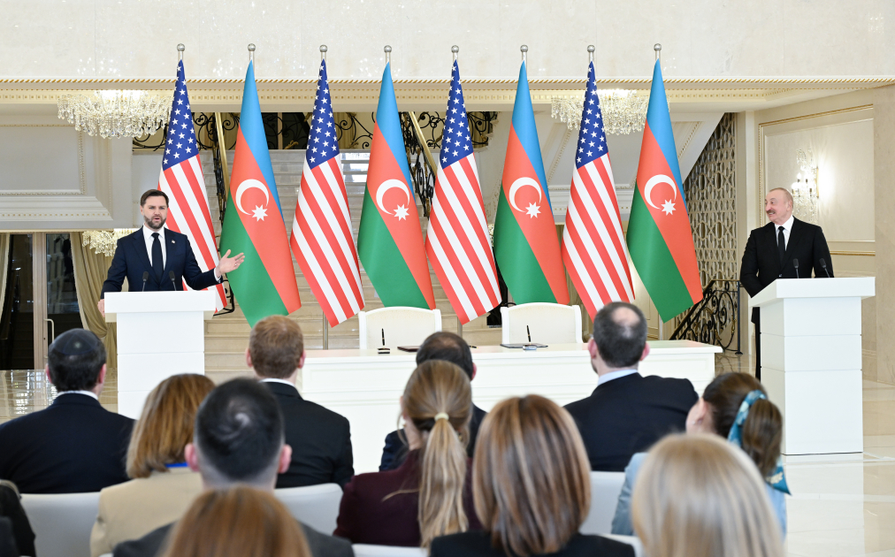 Президент Ильхам Алиев и Вице-президент США Джей Ди Вэнс выступили с заявлениями для прессы (ФОТО)
