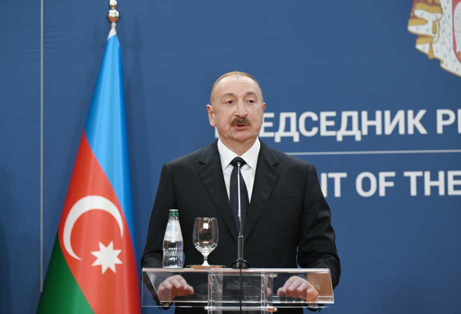 Президент Ильхам Алиев и Президент Сербии Александр Вучич выступили с заявлениями для прессы (ФОТО/ВИДЕО)