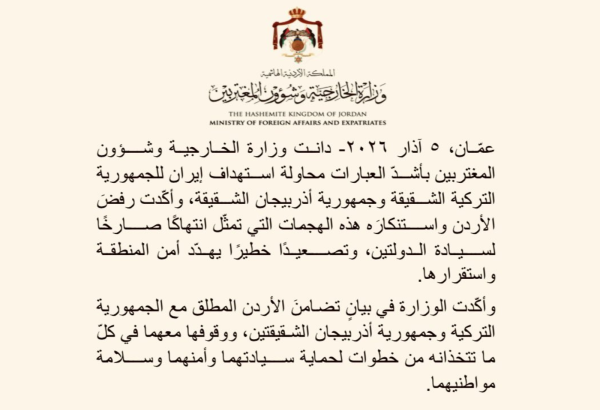 МИД Иордании осудил дроновые атаки Ирана на Азербайджан