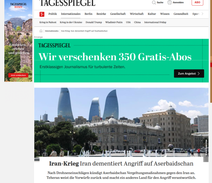 Высказывания Президента Ильхама Алиева о дроновой атаке Ирана на Азербайджан продолжают освещаться мировыми медиа (ФОТО)