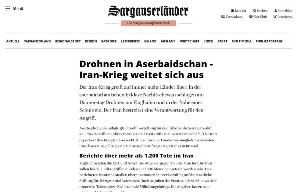 Высказывания Президента Ильхама Алиева о дроновой атаке Ирана на Азербайджан продолжают освещаться мировыми медиа (ФОТО)