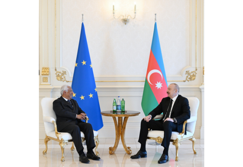 Состоялась встреча Президента Ильхама Алиева с президентом Совета Европейского Союза один на один (ФОТО/ВИДЕО)
