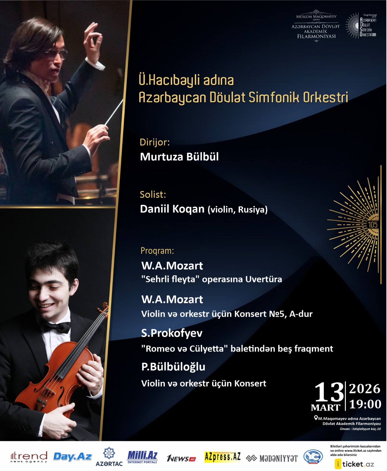 Вечерний Баку под шедевры Моцарта, Прокофьева и Бюльбюльоглу (ФОТО)