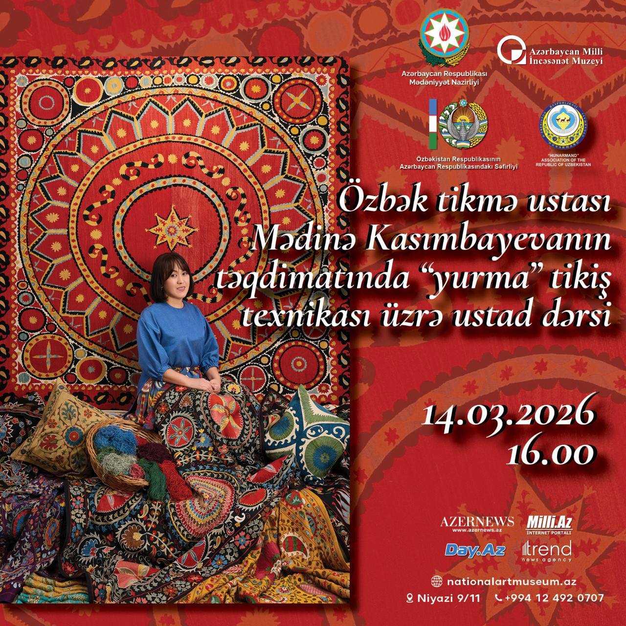 "Рождение сюзане" - в Баку познакомились с древней узбекской техникой вышивки (ФОТО)