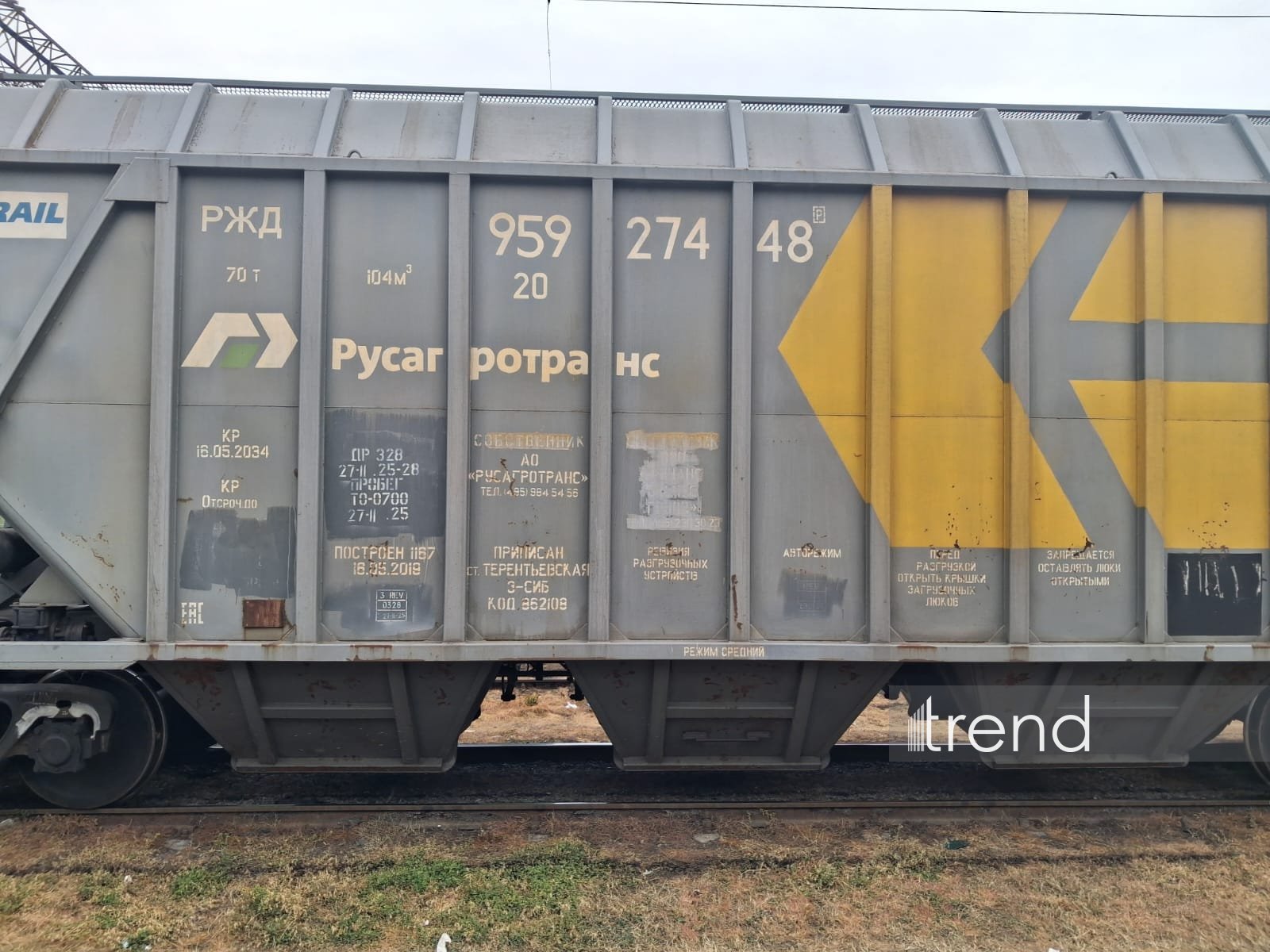 Из России в Армению транзитом через Азербайджан отправлено 350 тонн пшеницы (ФОТО/ВИДЕО)