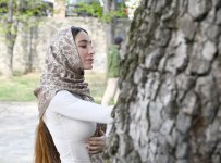 Лейла Алиева и Арзу Алиева посетили в Шеки Ханскую мечеть (ФOTO)